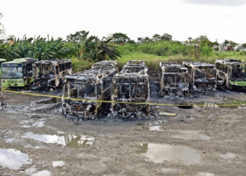 Incendio consume cinco unidades de transporte público en Cancún; evacúan a 10 personas