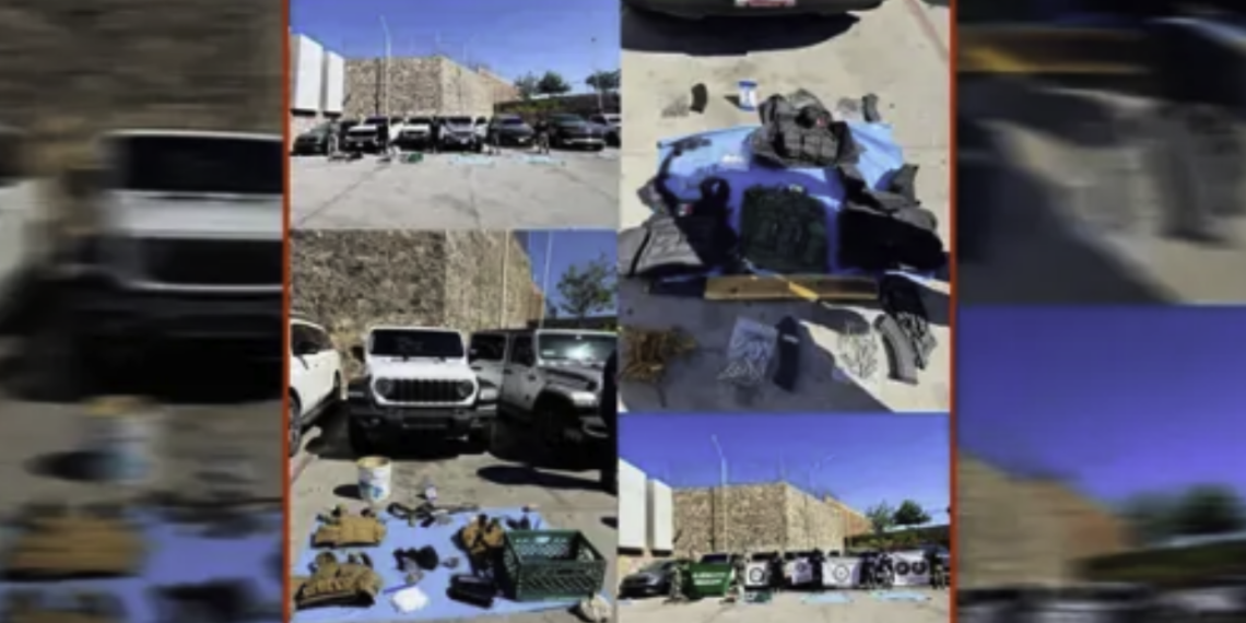 Aseguran arsenal, droga y 48 vehículos durante cateo en Nogales, Sonora