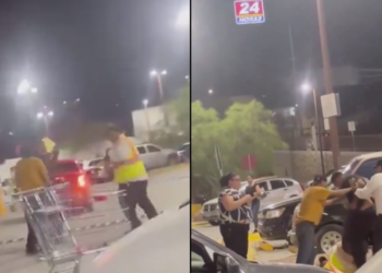 Pelea entre cliente y parquero en la 16 de Septiembre termina con inesperada intervención de un perro