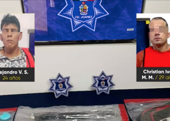 Detienen a dos presuntos asal.tantes con escopeta y dro.ga en la colonia Olivia Espinoza