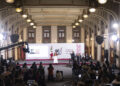 Cuauhtémoc, Ciudad de México. 7 de abril 2026. La presidenta constitucional de los Estados Unidos Mexicanos, la Doctora Claudia Sheinbaum Pardo en conferencia de prensa matutina en el salón de la Tesorería de Palacio Nacional. La acompañan: Ariadna Montiel, secretaria de Bienestar; David Kershenobich, secretario de salud; Edurado Clark, subsecretario de Integración y desarrollo del sector salud; Zoé Alejandro Robledo Aburto, director general del Instituto Mexicano del Seguro Social (IMSS); Martí Batres Guadarrama, director general del Instituto de Seguridad y Servicios Sociales de los Trabajadores del Estado (ISSSTE); Alejandro Svarch Pérez, director general de IMSS-Bienestar.   Foto: Juan Carlos Ramos Mamahua/Presidencia