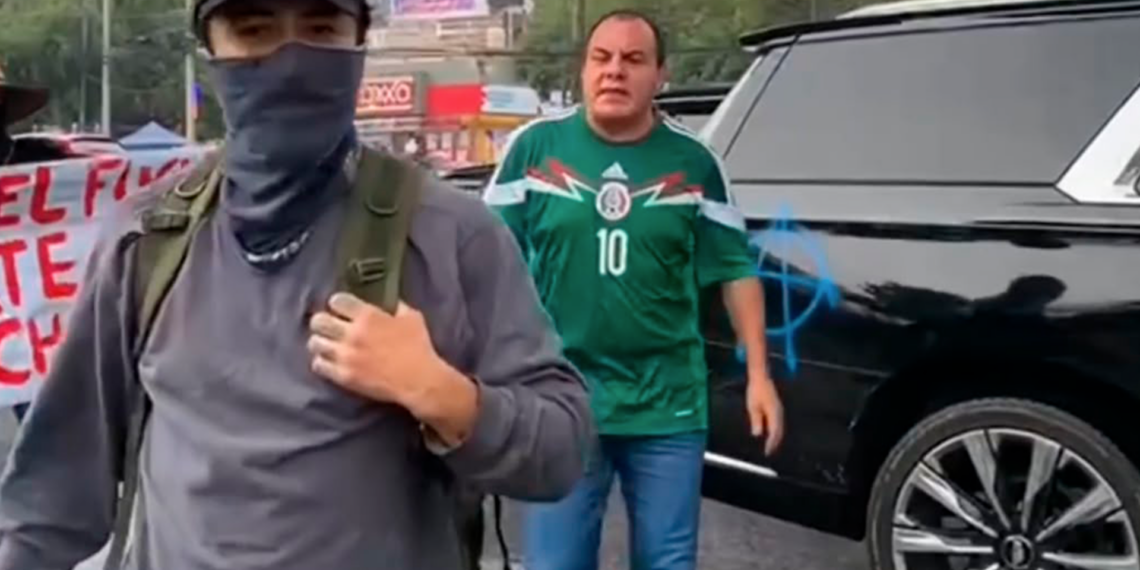 Cuauhtémoc Blanco fue agredido por manifestantes rumbo al Estadio Azteca