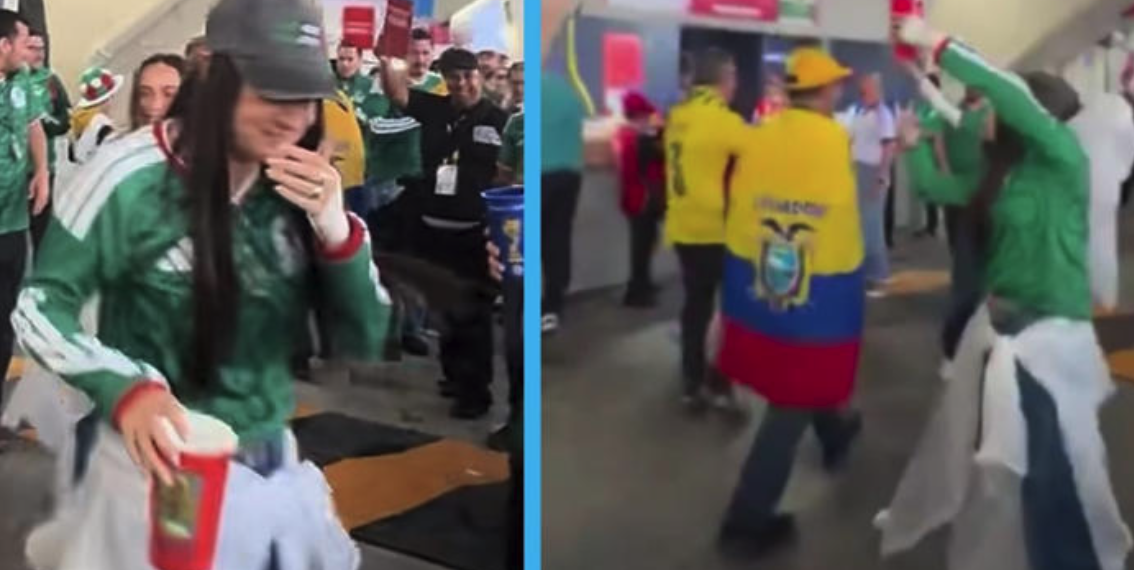 Aficionada mexicana arroja cerveza a seguidores de Ecuador en el Estadio Ciudad de México; video se vuelve viral