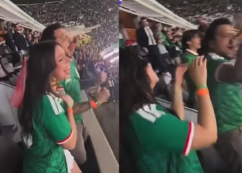 Critican a Christian Nodal por presuntamente ignorar a Ángela Aguilar durante festejo de México
