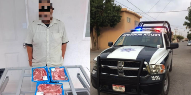 Detienen a hombre por intentar robar cortes Rib Eye en tienda de autoservicio de Torreón