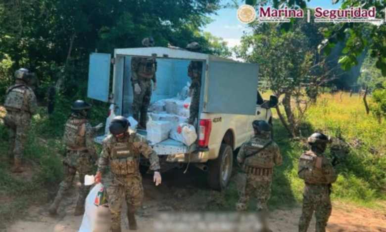 Marina asegura 834 kilos de cocaína en Chiapas; estiman golpe millonario al crimen
