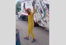El "Pollazo de la basura" conquista a Ciudad Juárez con su carisma durante la recolección de residuos