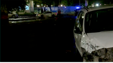 Pavimento mojado provoca fuerte choque en avenida Santos Dumont