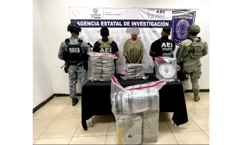 Cae hombre de 65 años con más de 53 kilos de presunta ma.rihu.ana en Juárez