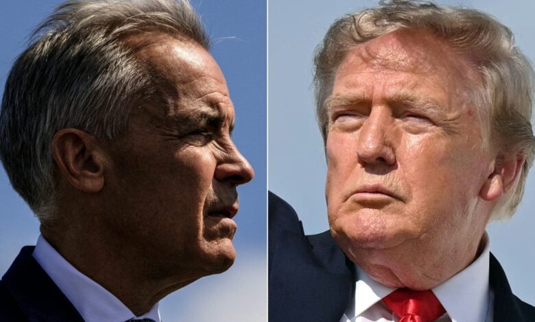 Mark Carney, primer ministro de Canadá, y Donald Trump durante eventos oficiales