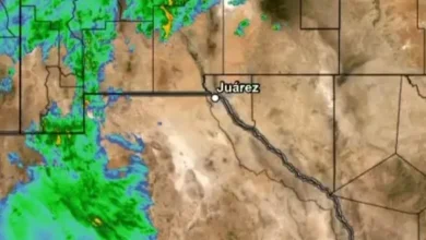 Nubosidad sobre Ciudad Juárez ante el pronóstico de lluvias y tormentas de Protección Civil