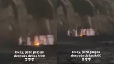 Video de mujeres vestidas de blanco alrededor de una fogata desata teorías sobre presunto ritual