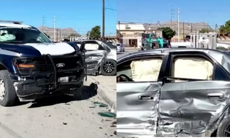 Patrulla de la SSPM y Cadillac protagonizan aparatoso choque en Tierra y Libertad