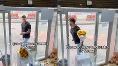 Joven se viraliza por presuntamente llevarse un ramo de flores amarillas
