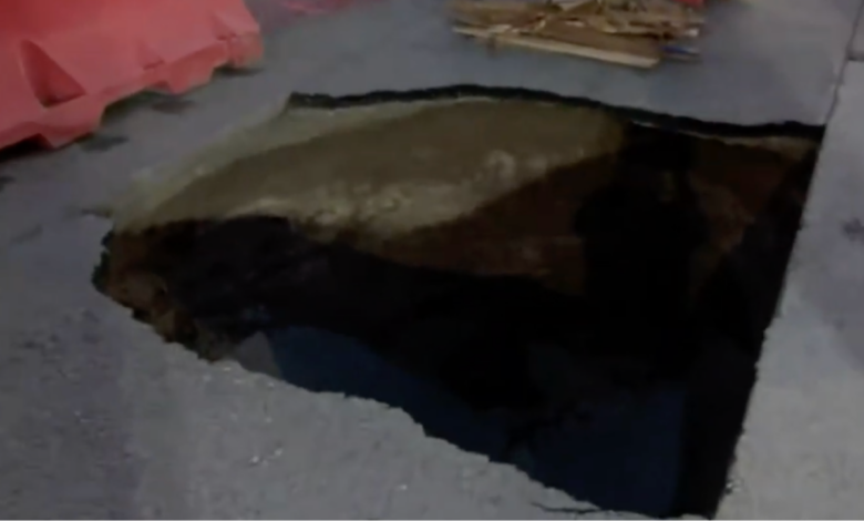 Socavón en Los Olmos alerta a vecinos tras intensas lluvias en Juárez