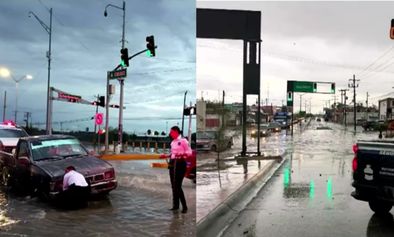 Tromba deja acumulación de lluvia casi histórica e inundaciones en Ciudad Juárez