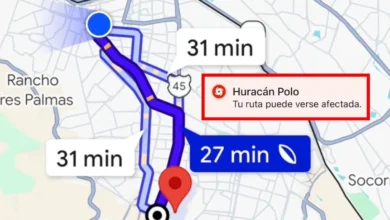 Alerta meteorológica de Google Maps para rutas de Ciudad Juárez por el huracán Polo