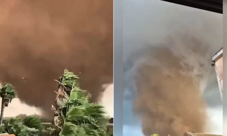 Daños ocasionados por un doble tornado en Marsala, Sicilia