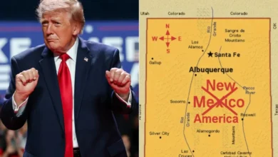 Mapa del estado de Nuevo México ante la propuesta de Donald Trump para llamarlo Nueva América