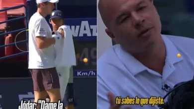Rafael Jódar durante un partido de tenis en el torneo de Shanghái