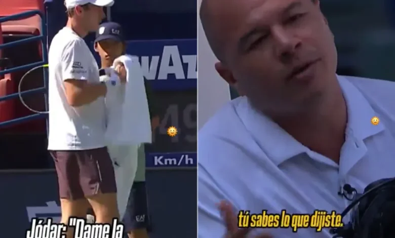 Rafael Jódar durante un partido de tenis en el torneo de Shanghái