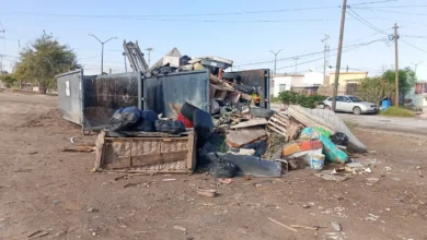 Contenedor para recolectar tiliches en Parajes de Oriente, Ciudad Juárez