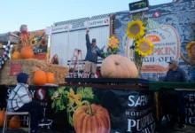Calabaza gigante preparada para un campeonato de pesaje en California
