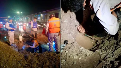 Trabajos de la JMAS para reparar una fuga en avenida Tecnológico de Ciudad Juárez