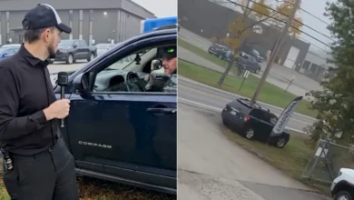 Joe Sokol durante una cobertura periodística en Bangor, Maine, antes de esquivar un vehículo