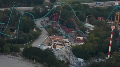 Montaña rusa Goliath en el parque Six Flags Over Georgia