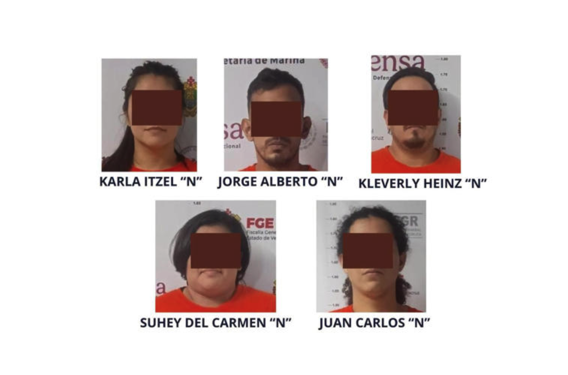 Los cinco detenidos por el asesinato de Guillermo Pamuce Yep en Coatzacoalcos