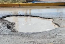 Calles con baches en Ciudad Juárez tras la contingencia climatológica
