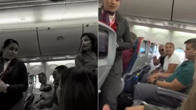 Pasajero dentro de un vuelo de Delta Air Lines en el Aeropuerto El Dorado de Bogotá