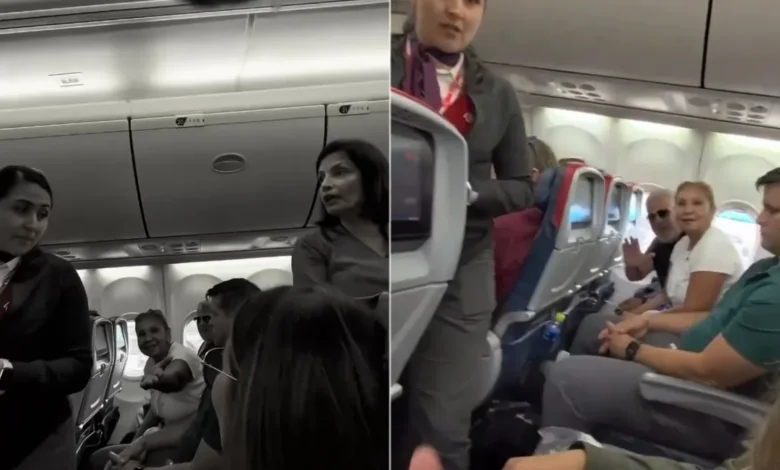 Pasajero dentro de un vuelo de Delta Air Lines en el Aeropuerto El Dorado de Bogotá