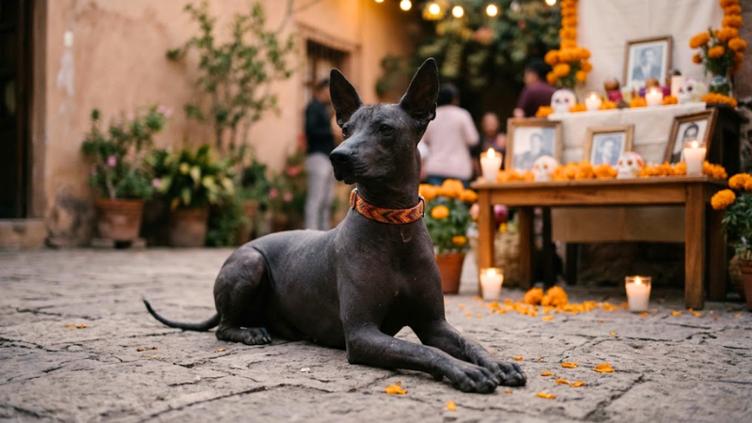 Xoloitzcuintle, perro relacionado con tradiciones y expresiones culturales de México