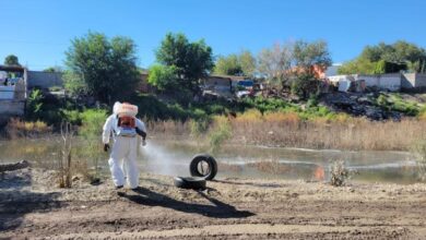 Personal municipal realiza labores de nebulización contra mosquitos en Anapra y Pánfilo Natera