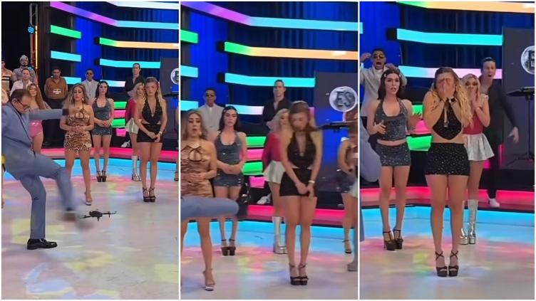 Ernesto Chavana durante la transmisión de Es Show en la que un dron golpeó a Isabella Rojas