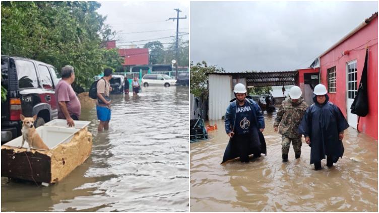 Afectaciones e inundaciones provocadas por el Frente Frío 2 en Veracruz