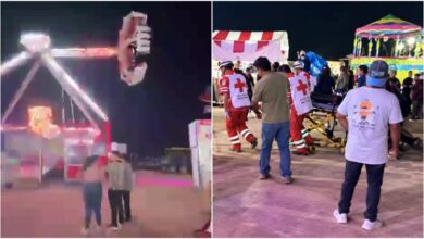 Juego mecánico en una feria de Cabo San Lucas, Baja California Sur