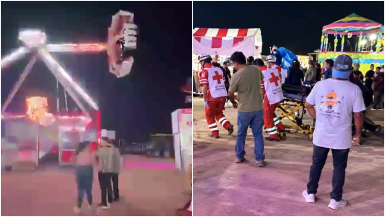 Juego mecánico en una feria de Cabo San Lucas, Baja California Sur