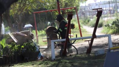Trabajos municipales de mantenimiento y riego por goteo en el Parque Lineal Satélite